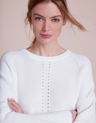 Cotton Oversized Rib Jumper Clothing Sale The White Company UK