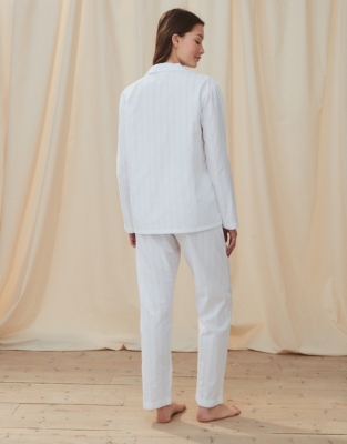 Cotton Pimlico Stripe Pyjama Set with Bag | Nightwear & Robes Sale ...