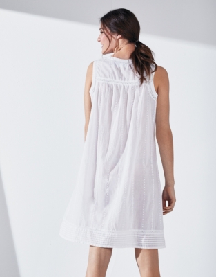 SKIN + NET SUSTAIN Leavers lace-trimmed organic Pima cotton-jersey  nightdress