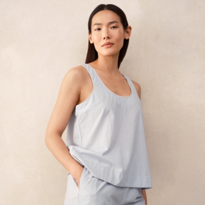 Cotton Poplin Piped Shortie Pyjama Set