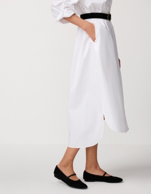 Cotton Poplin Shirt Midaxi Dress