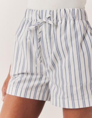 Cotton Poplin Stripe Boxer Pajama Shorts