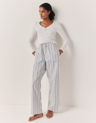 Cotton Poplin Stripe Pajama Bottom