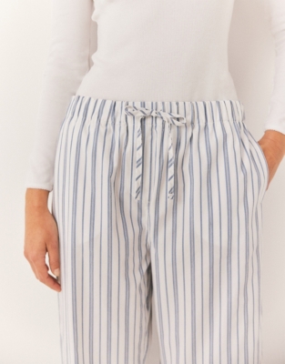 Cotton Poplin Stripe Pyjama Bottom