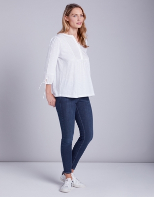 Cotton Poplin Trim Top