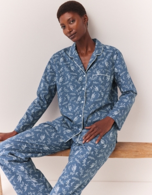 Cotton Poplin Vintage Floral Print Pajama Set Pajamas The
