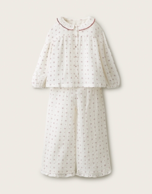 Cotton Relaxed Fit Traditional Cross-Stitch Pyjamas (1–12yrs)