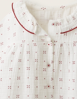 Cotton Relaxed Fit Traditional Cross-Stitch Pyjamas (1–12yrs) 