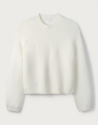 Cotton Rich Boxy Textured Jumper New In Clothing The White Company Uk