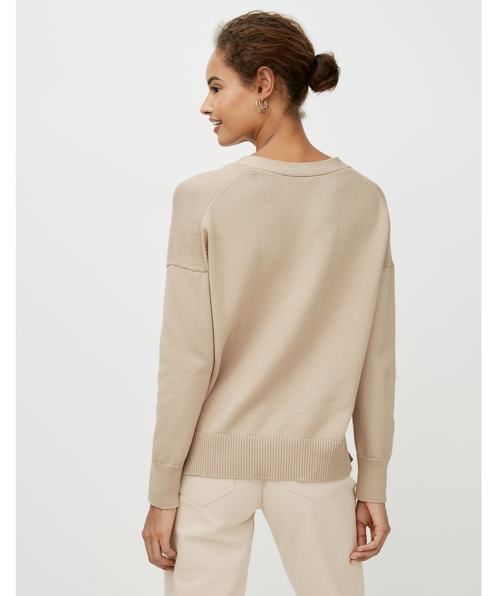 Cotton-Rich Button-Placket Sweater | Sweaters & Cardigans | The White ...