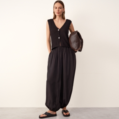 Cotton Rich Button Through Knitted Tank