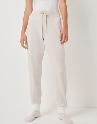 Cotton Rich Contrast Stripe Knitted Cuffed Joggers - Biscuit
