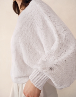 Cotton Rich Cropped Batwing Sweater