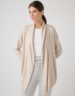 Cotton Rich Drape Front Cardigan