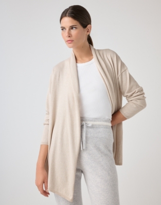 Cotton Rich Drape Front Cardigan