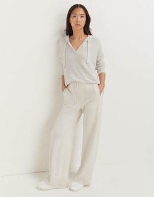 Cotton Rich Exposed Pocket Wide Leg Trousers