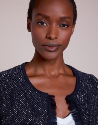 CottonRich Fringe Trim Coatigan Clothing Sale The White Company UK