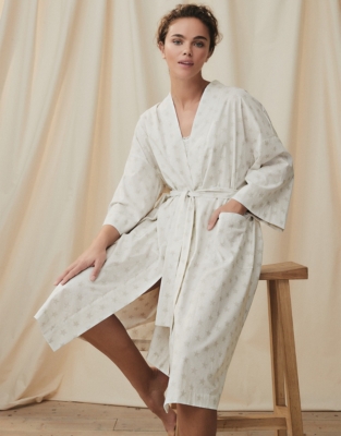 Cotton-Rich Herringbone Star Robe | Robes & Dressing Gowns | The White ...