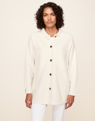 CottonRich Knitted Shacket Jackets & Coats The White Company US