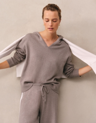 Cotton Rich Overarm Stripe Hoodie
