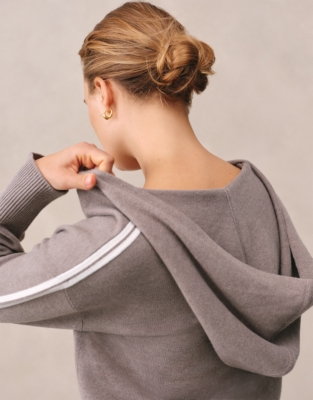 Cotton Rich Overarm Stripe Hoodie