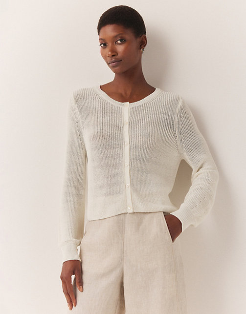 Cotton Rich Ribbed Cardigan | Jumpers & Cardigans | The White Company UK