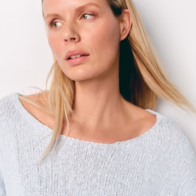 Cotton Rich Slash Neck Jumper