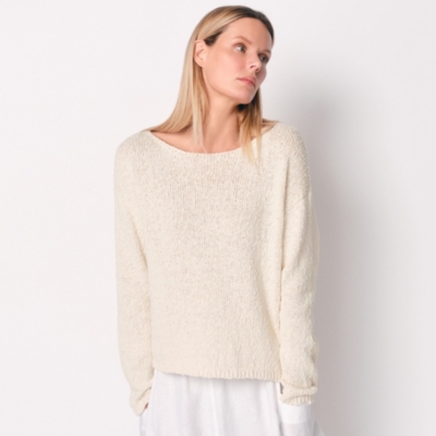 Cotton Rich Slash Neck Jumper