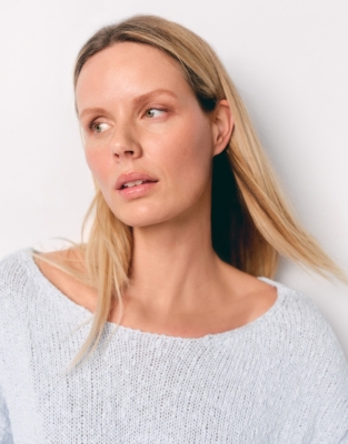 Cotton Rich Slash Neck Jumper