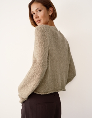 Cotton Rich Slub Cardigan - Olive