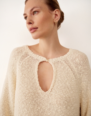 Cotton Rich Slub Keyhole Detail Jumper