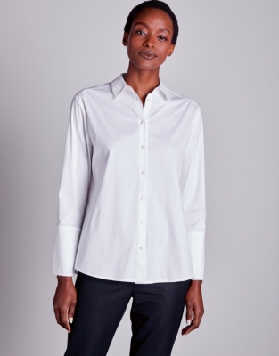 Cotton-Rich Stretch Shirt | Clothing Sale | The White Company UK