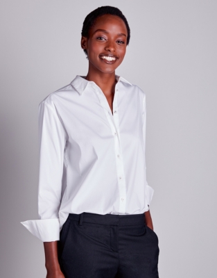Cotton-Rich Stretch Shirt | Clothing Sale | The White Company UK