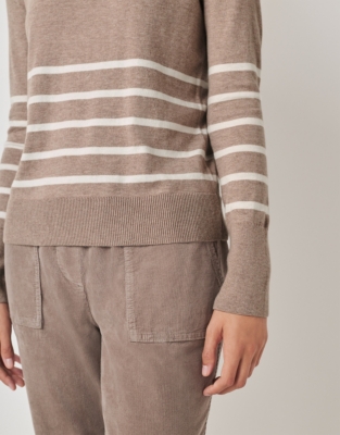 Cotton Rich Striped Hem Jumper