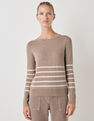 Cotton Rich Striped Hem Jumper