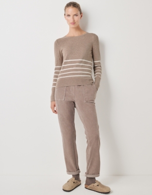 Cotton Rich Striped Hem Jumper