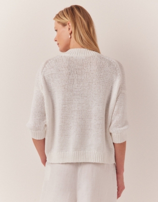 Cotton Rich V-Neck Sweater