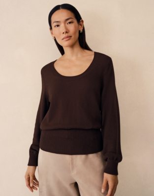 Cotton Scoop Neck Jumper