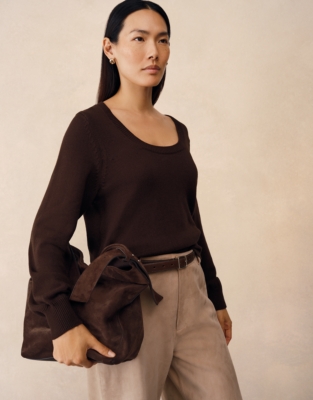 Cotton Scoop Neck Jumper