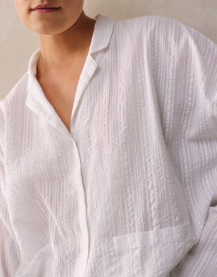 Cotton Seersucker Drop Shoulder Pyjama Set