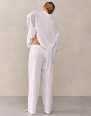 Cotton Seersucker Drop Shoulder Pyjama Set
