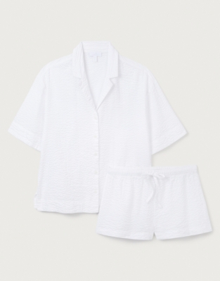 Cotton Seersucker Short Pajama Set