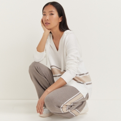 Cotton Silk Colourblock Hoodie