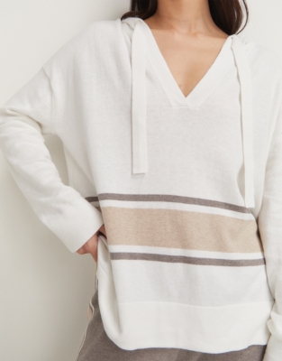 Cotton Silk Colourblock Hoodie