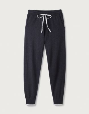 Cotton-Silk Contrast Tipped Joggers | Clothing Sale | The White Company UK