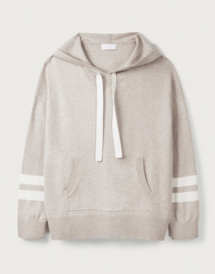 Cotton-Silk Tipped Hoodie | Loungewear | The White Company US
