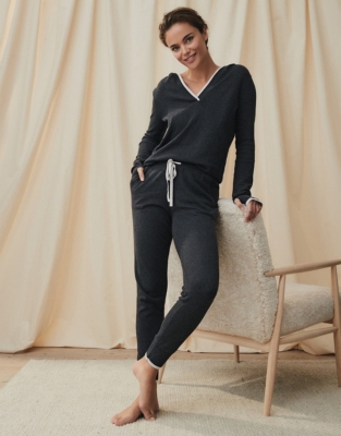 Image of Cotton-Silk Tipped Joggers