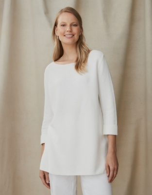 Cotton SlashNeck ButtonBack Jumper Jumpers & Cardigans The White