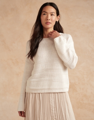 White slash neck on sale jumper