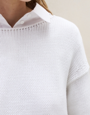 Cotton Slash Neck Jumper